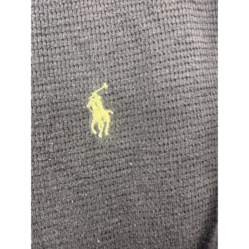 Polo Ralph Lauren Sleepwear Shirt Mens XL Navy Blue Pony Logo Casual Waffle Knit